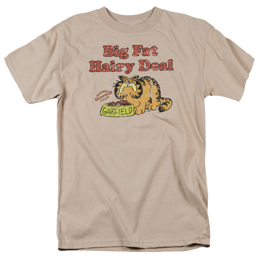 Garfield - Big Fat Hairy Deal - Short Sleeve Adult 18/1 - Sand T-shirt