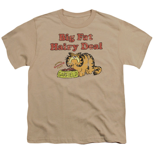Garfield - Big Fat Hairy Deal - Short Sleeve Youth 18/1 - Sand T-shirt