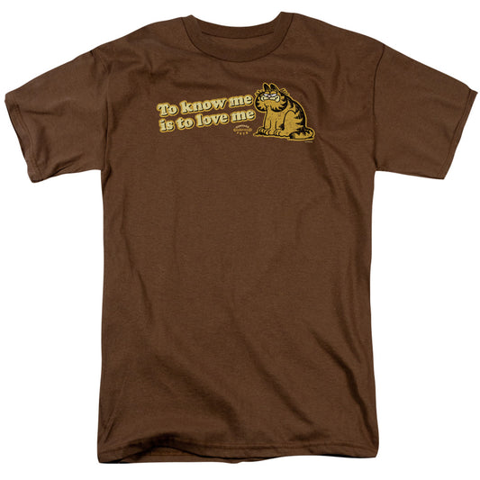 Garfield - To Know Me Is To Love Me - Short Sleeve Adult 18/1 - Coffee T-shirt