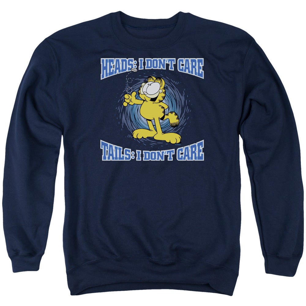 Garfield - Heads Or Tails - Adult Crewneck Sweatshirt - Navy