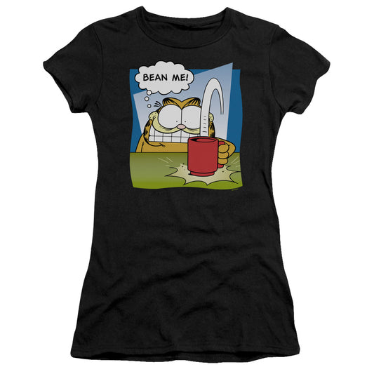 Garfield - Bean Me - Short Sleeve Junior Sheer - Black T-shirt