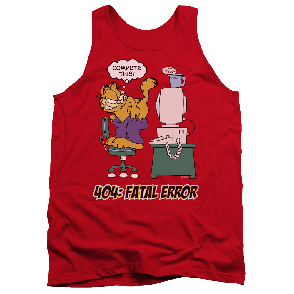 Garfield - Compute This - Adult Tank - Red