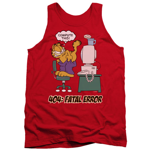 Garfield - Compute This - Adult Tank - Red