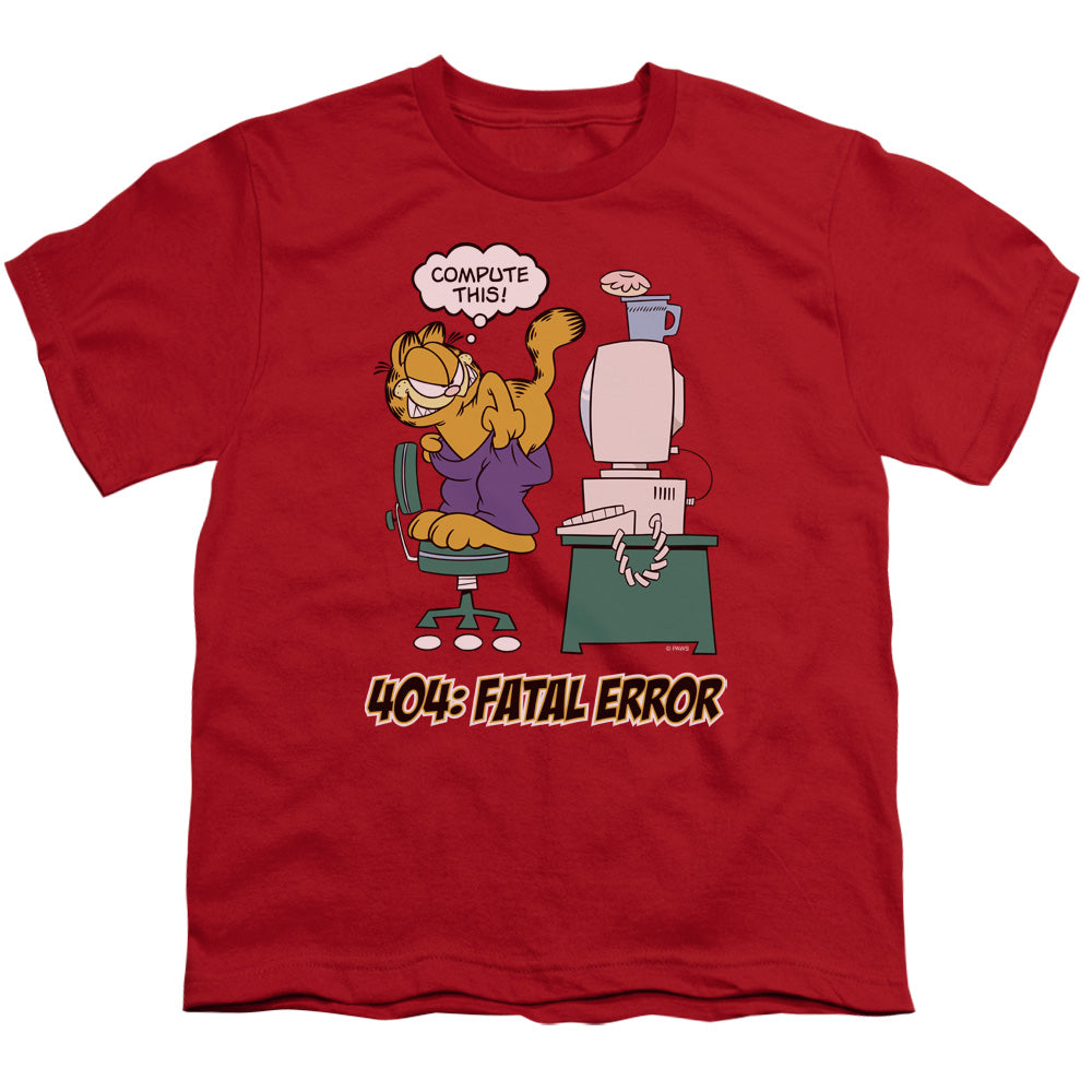 Garfield - Compute This - Short Sleeve Youth 18/1 - Red T-shirt