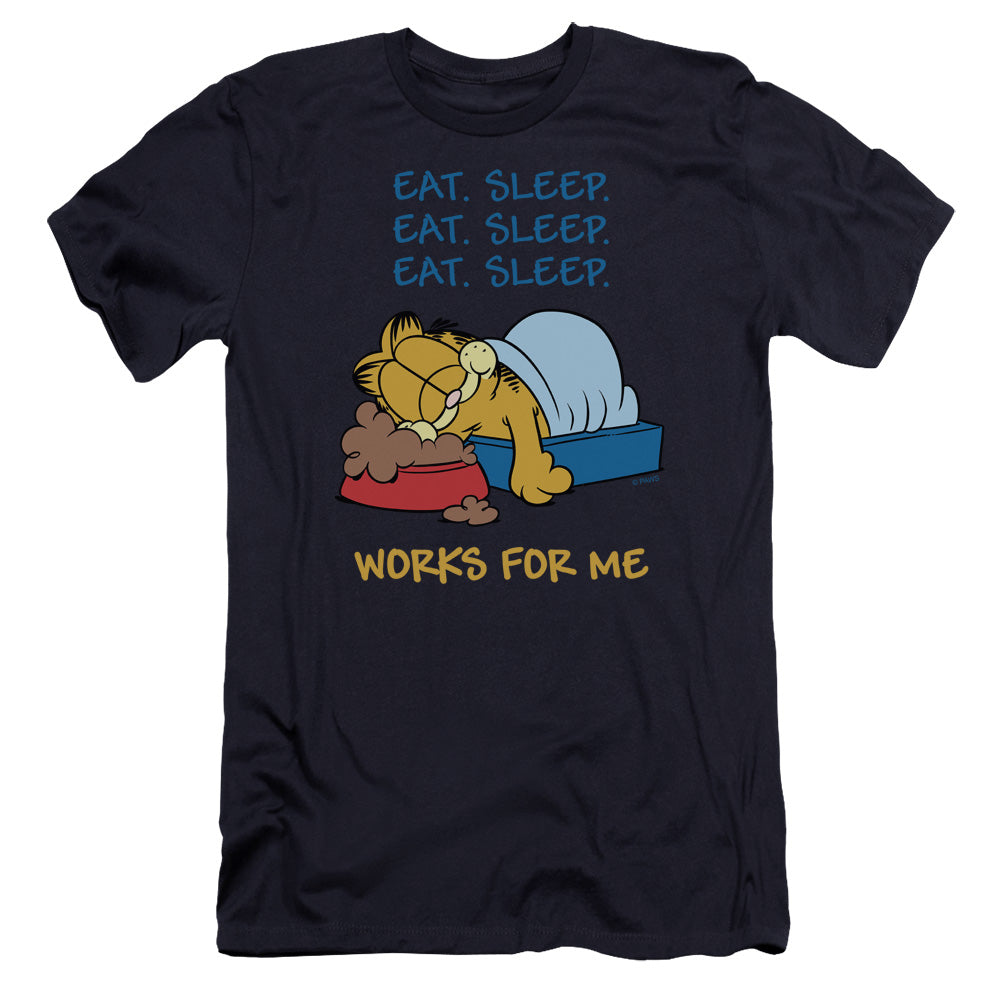 Garfield - Works For Me-premuim Canvas Adult Slim Fit 30/1 - Navy