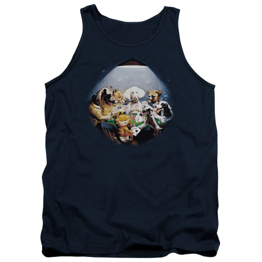 Garfield - Playing With The Big Dogs - Adult Tank - Navy