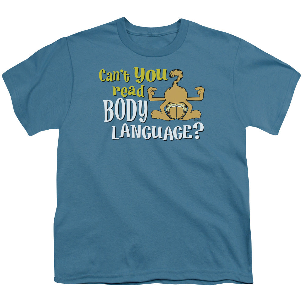 Garfield - Body Language - Short Sleeve Youth 18/1 - Slate T-shirt