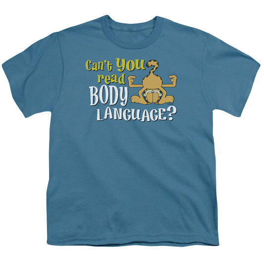 Garfield - Body Language - Short Sleeve Youth 18/1 - Slate T-shirt