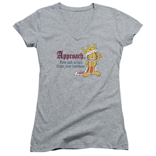 Garfield - State Your Business - Junior V-neck - Athletic Heather