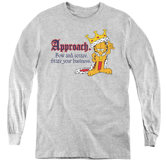 Garfield State Your Business - Youth Long Sleeve Tee - Athletic Heather