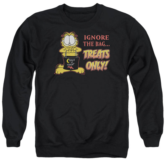 Garfield - Treats Only - Adult Crewneck Sweatshirt - Black