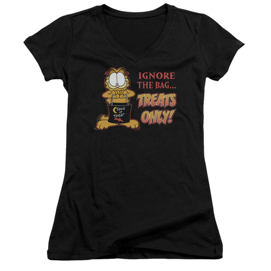 Garfield - Treats Only - Junior V-neck - Black