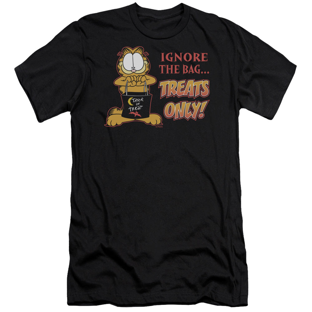 Garfield - Treats Only-premuim Canvas Adult Slim Fit 30/1 - Black