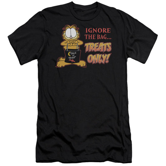 Garfield - Treats Only-premuim Canvas Adult Slim Fit 30/1 - Black
