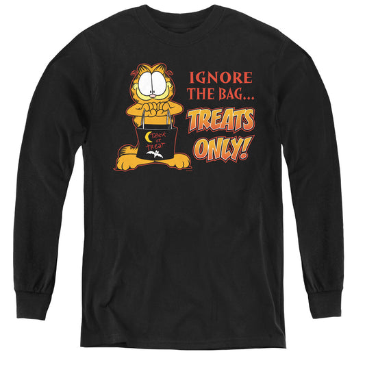 Garfield Treats Only - Youth Long Sleeve Tee - Black