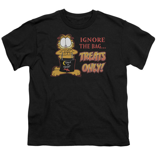 Garfield - Treats Only - Short Sleeve Youth 18/1 - Black T-shirt
