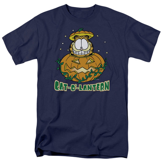 Garfield - Cat O Lantern - Short Sleeve Adult 18/1 - Navy T-shirt