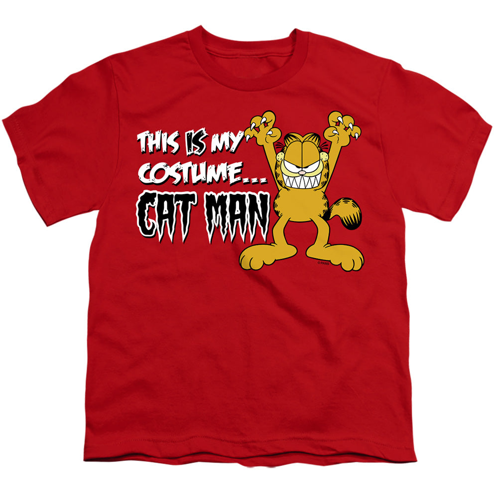 Garfield - Cat Man - Short Sleeve Youth 18/1 - Red T-shirt