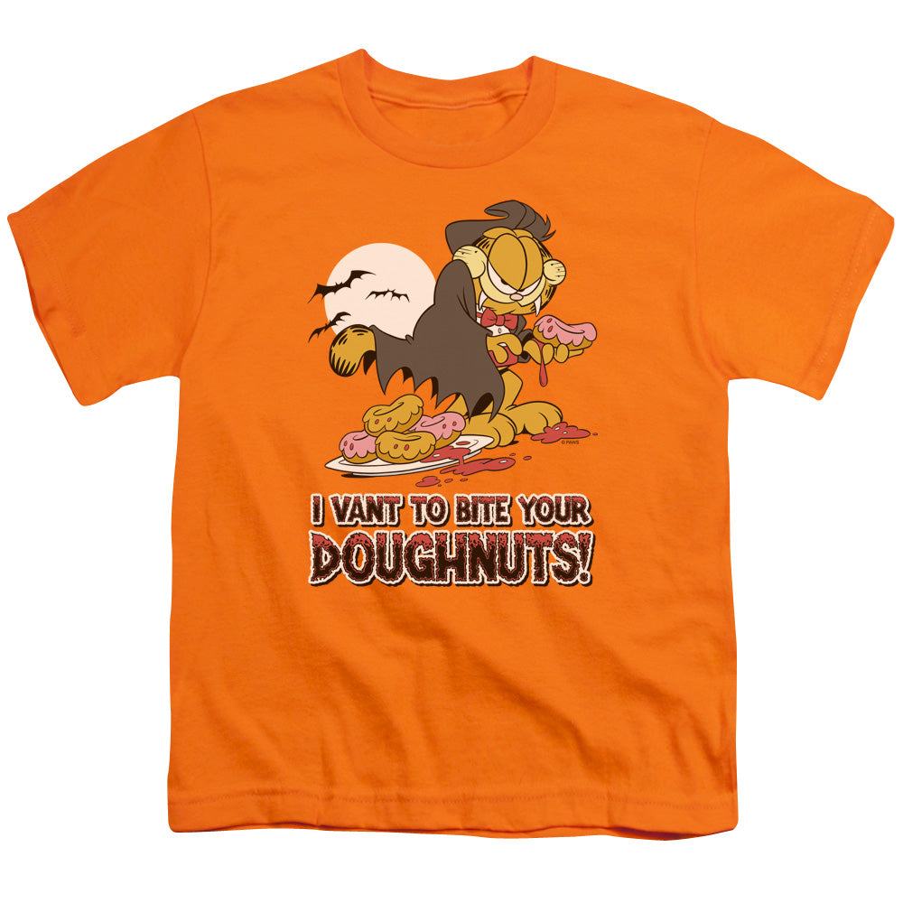 Garfield - I Vant Doughnuts - Short Sleeve Youth 18/1 - Orange T-shirt