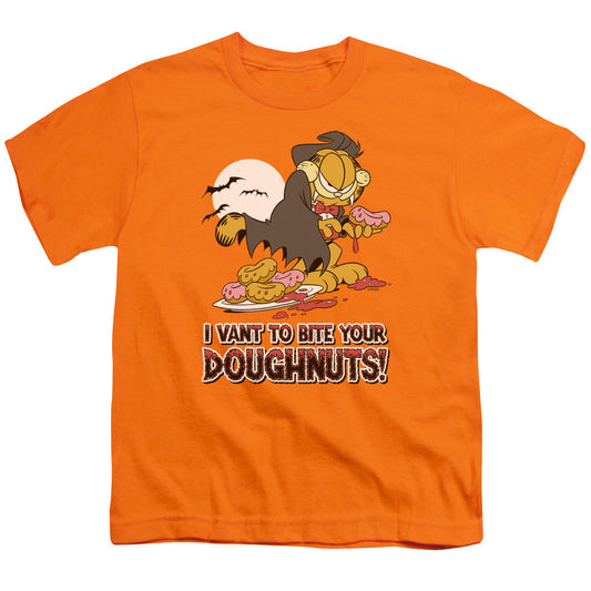 Garfield - I Vant Doughnuts - Short Sleeve Youth 18/1 - Orange T-shirt