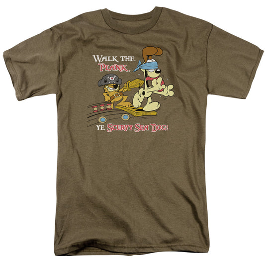 Garfield - Walk The Plank - Short Sleeve Adult 18/1 - Safari Green T-shirt