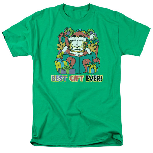 Garfield - Best Gift Ever - Short Sleeve Adult 18/1 - Kelly Green T-shirt