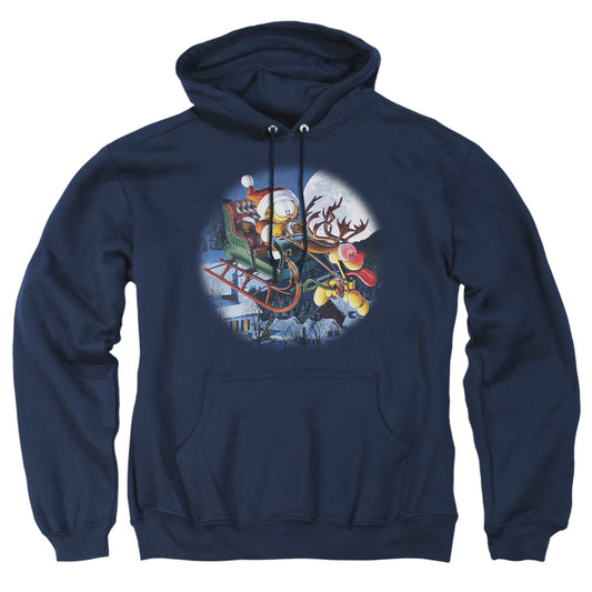 Garfield - Moonlight Ride - Adult Pull-over Hoodie - Navy
