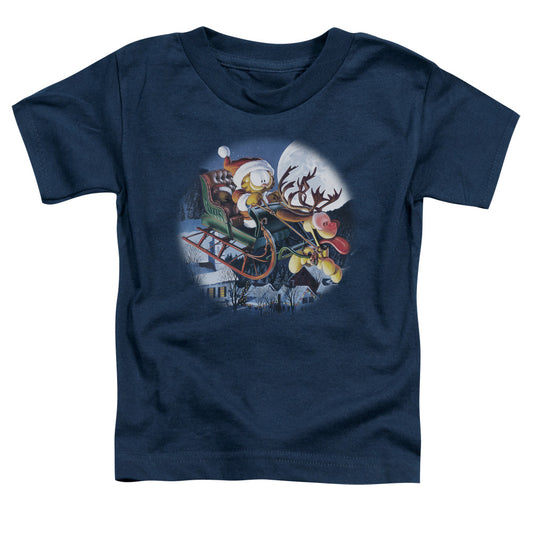 Garfield - Moonlight Ride - Short Sleeve Toddler Tee - Navy T-shirt