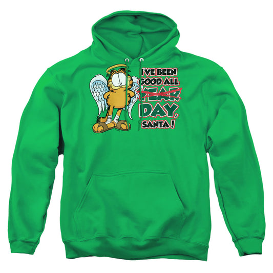 Garfield - Ive Been Good - Adult Pull-over Hoodie - Kelly Green