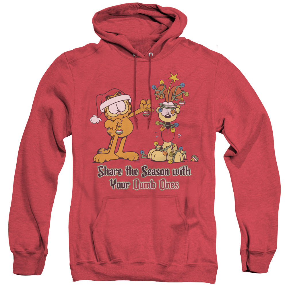 Garfield - Share The Season - Adult Heather Hoodie - Red