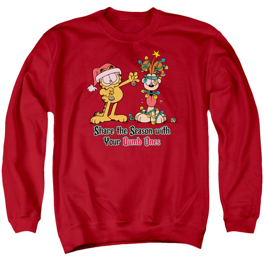 Garfield - Share The Season - Adult Crewneck Sweatshirt - Red