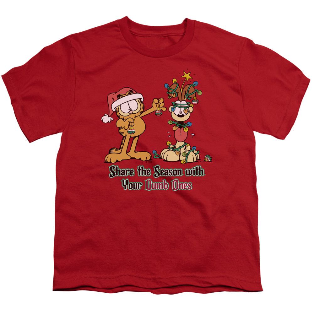 Garfield - Share The Season - Short Sleeve Youth 18/1 - Red T-shirt