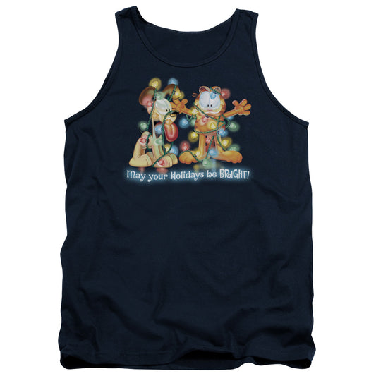 Garfield - Bright Holidays - Adult Tank - Navy