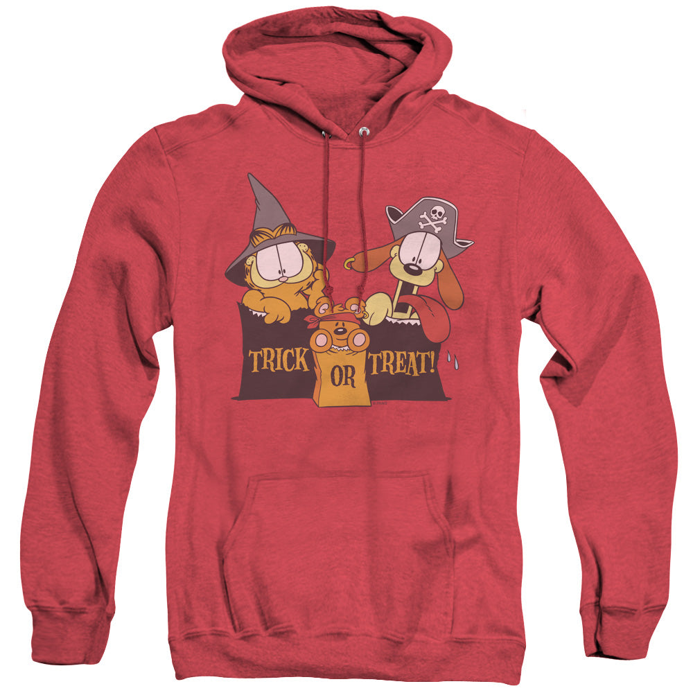 Garfield - Trick Or Treat - Adult Heather Hoodie - Red