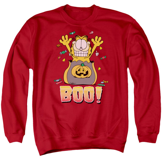Garfield - Boo! - Adult Crewneck Sweatshirt - Red