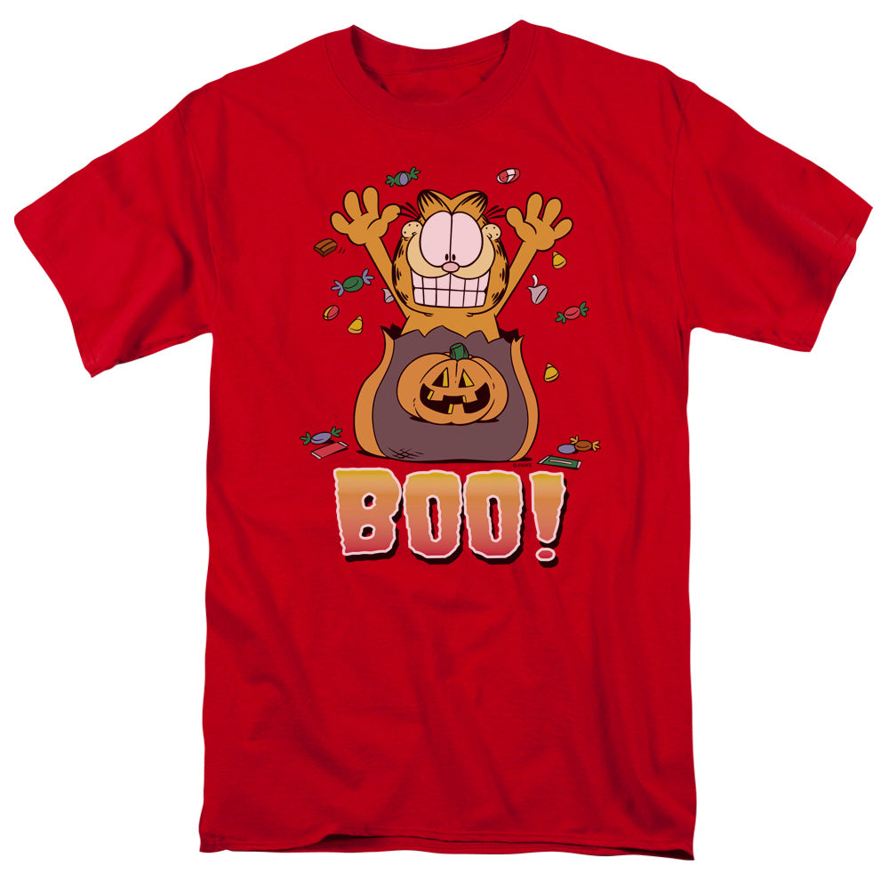 Garfield - Boo! - Short Sleeve Adult 18/1 - Red T-shirt
