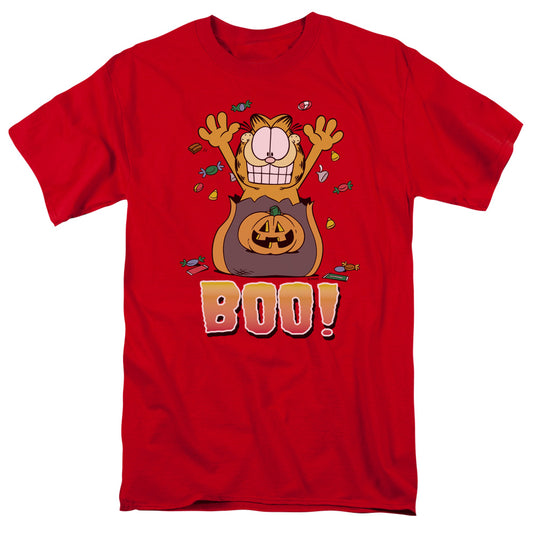 Garfield - Boo! - Short Sleeve Adult 18/1 - Red T-shirt