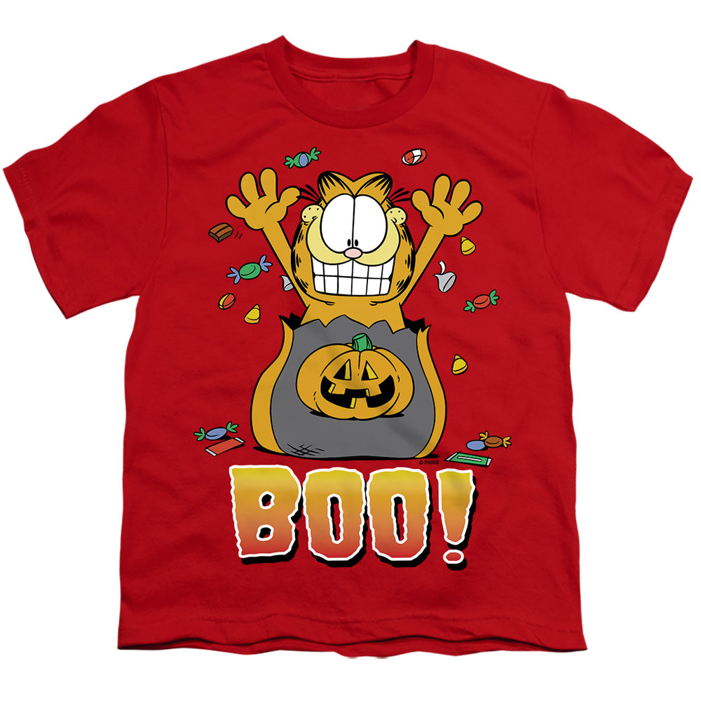 Garfield - Boo! - Short Sleeve Youth 18/1 - Red T-shirt