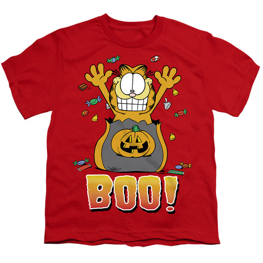 Garfield - Boo! - Short Sleeve Youth 18/1 - Red T-shirt