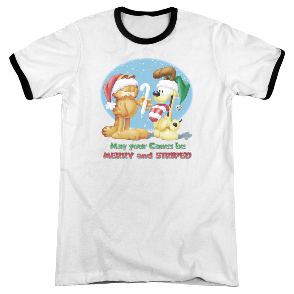 Garfield - Merry And Striped - Adult Ringer - White/black