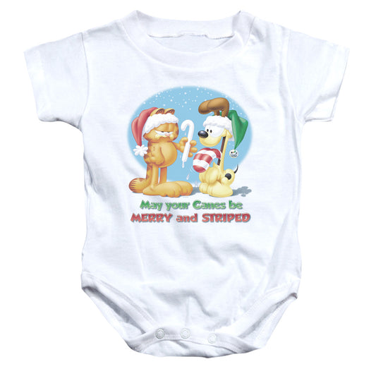 Garfield - Merry And Striped-infant Snapsuit - White