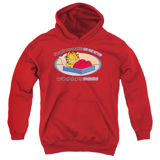 Garfield - Pop Out Of Bed - Youth Pull-over Hoodie - Red