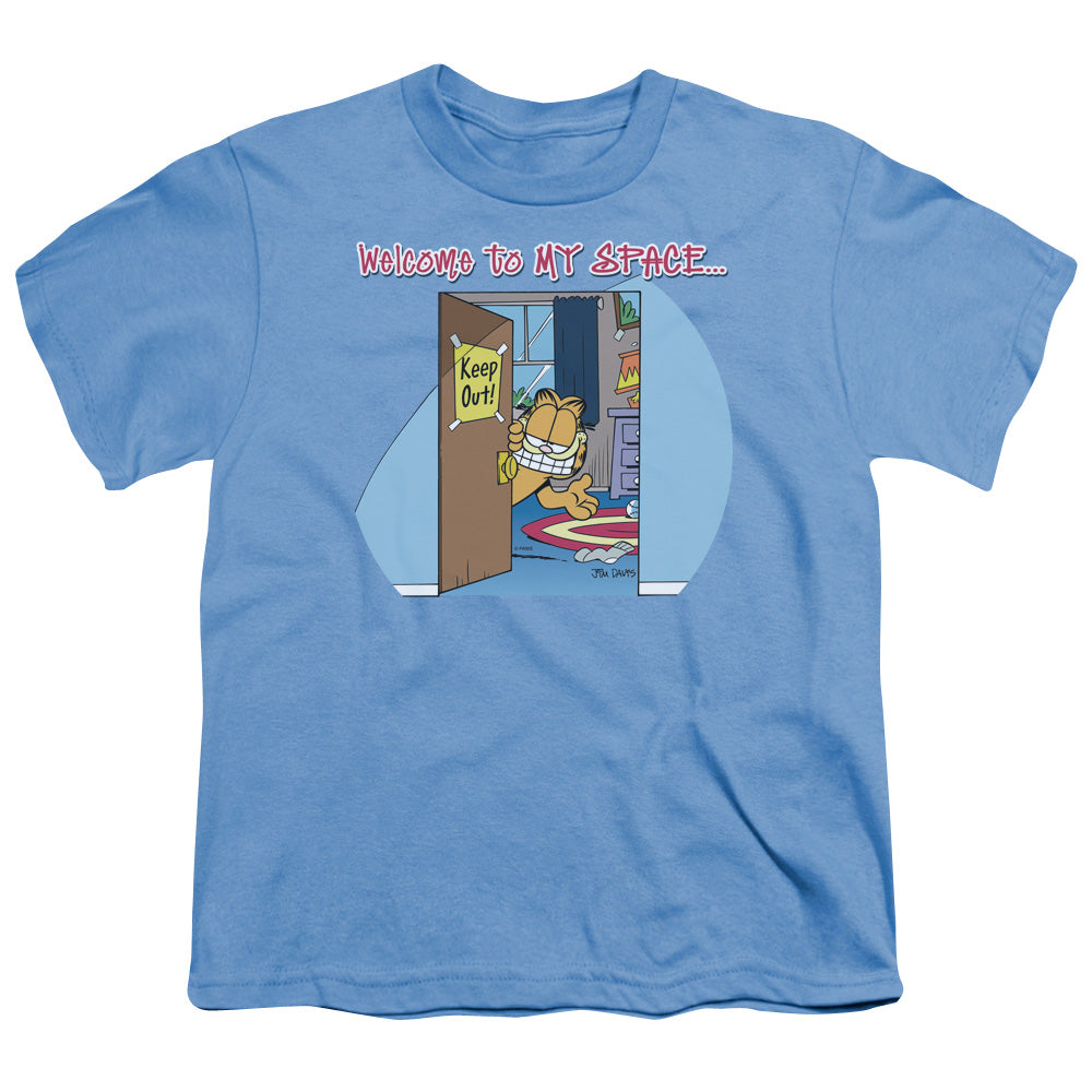 Garfield - Welcome To Myspace - Short Sleeve Youth 18/1 - Carolina Blue T-shirt