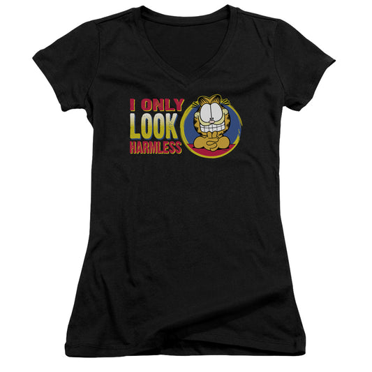 Garfield - I Only Look Harmless - Junior V-neck - Black