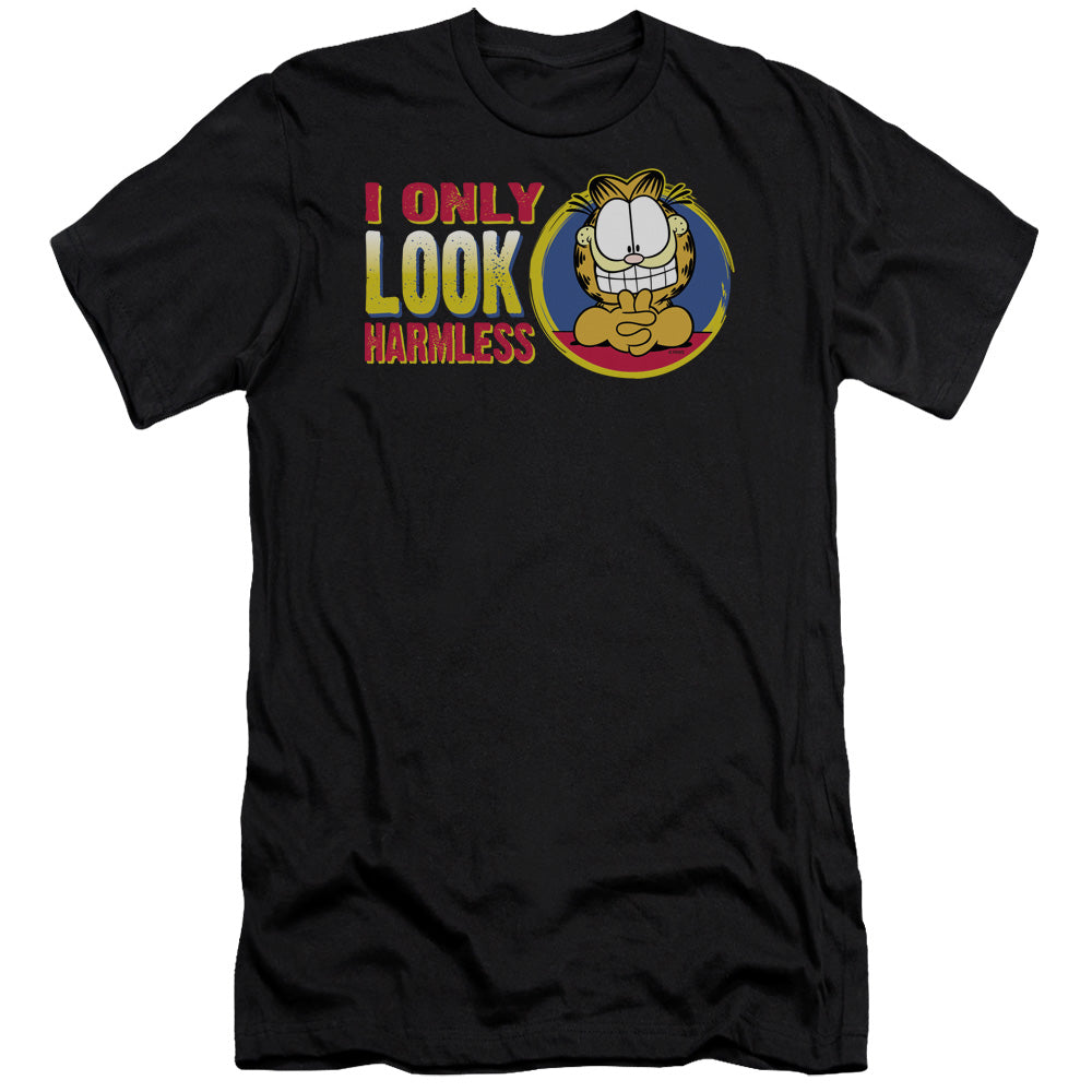 Garfield - I Only Look Harmless - Short Sleeve Adult 30/1 - Black T-shirt