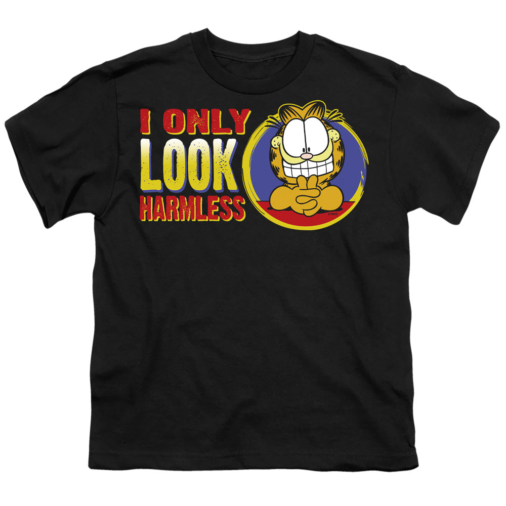 Garfield - I Only Look Harmless - Short Sleeve Youth 18/1 - Black T-shirt