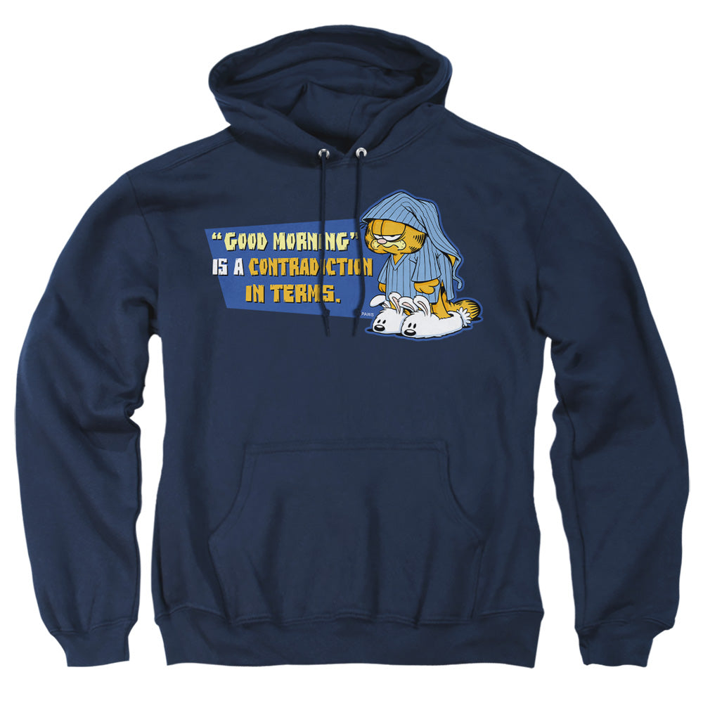 Garfield - Contradicition In Terms - Adult Pull-over Hoodie - Navy
