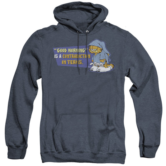 Garfield - Contradicition In Terms - Adult Heather Hoodie - Navy