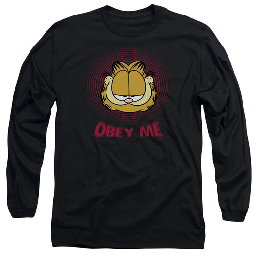 GARFIELD OBEY ME - L/S ADULT 18/1 - BLACK T-Shirt