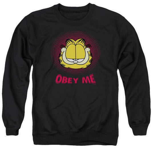 Garfield - Obey Me - Adult Crewneck Sweatshirt - Black